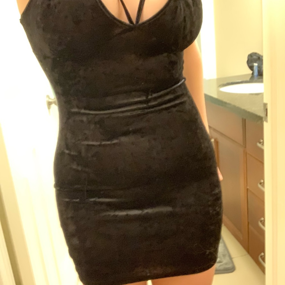 Black velvet dress
